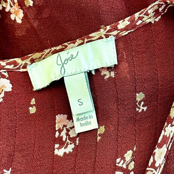 Joie Adrielle Silk Floral Ruffled Blouse Sz S - Picture 3 of 7